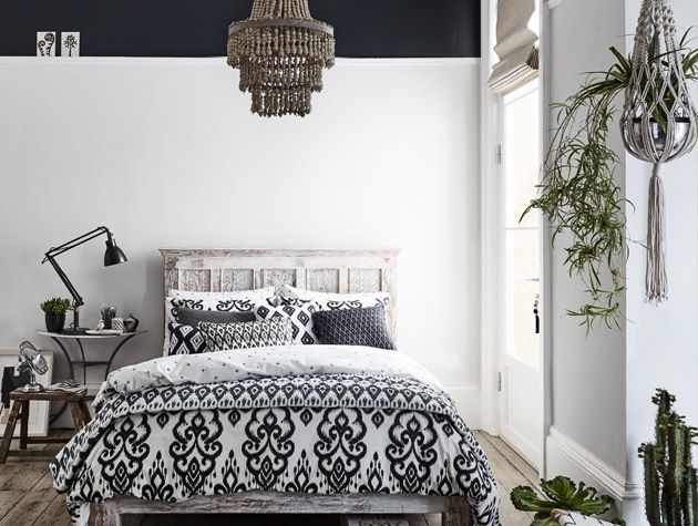 Modern monochrome two tone bedroom scheme 2