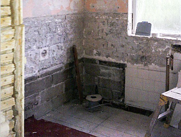 Before and after Two odd shaped rooms reconfigured into a new bathroom 5