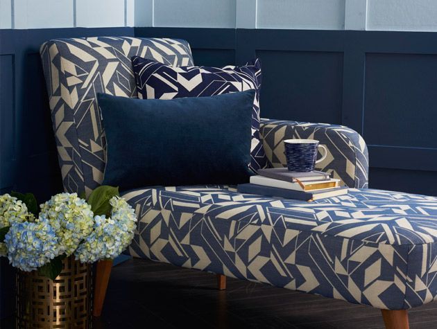 Calming blue velvet and soft grey living room 2