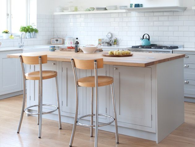 Extended kitchen with painted grey wooden units 2