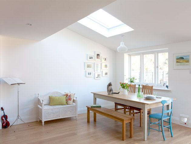 Extended kitchen with painted grey wooden units 3