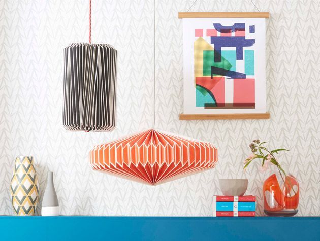 Modern retro living room with geometric patterns 2
