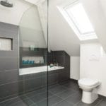 Before and after contemporary monochrome bathroom makeover 1