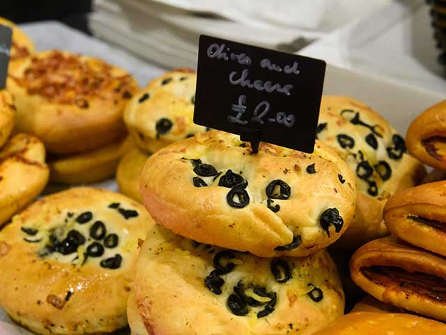 Olive and cheese rolls at the Cake and Bake show