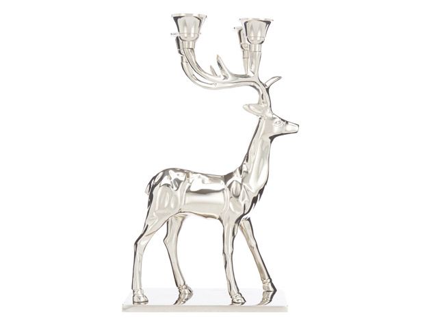 Debehams Reindeer Silver Candle Holder