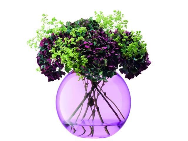 Annabel James purple polka vase purple