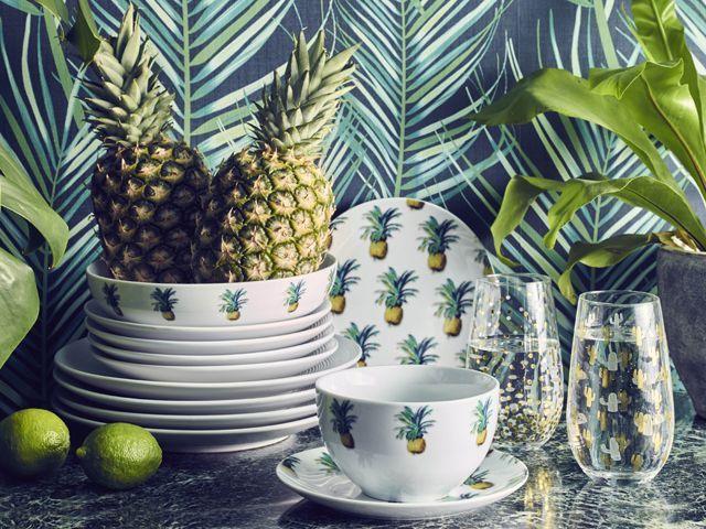 pineapple trend on dinnerware at george home ss18