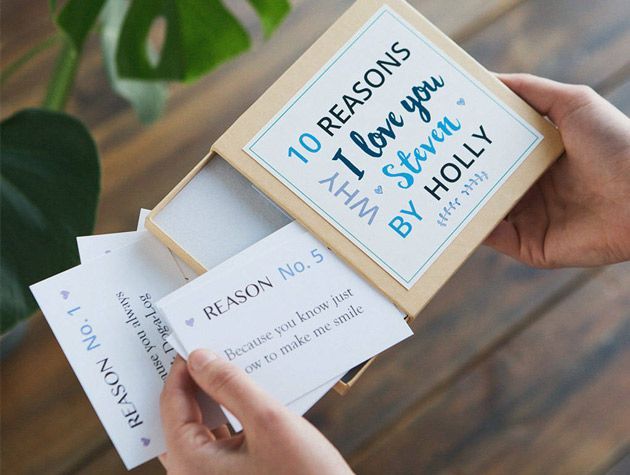 thoughtful valentines day gifts personalised reasons i love you notes