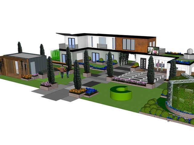 A computer generated drawing of the Show Home Village at Ideal Home Show 2019 