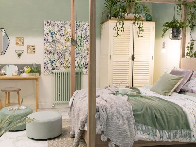 Good Homes botanical theme bedroom roomset at ideal home show spring 2018