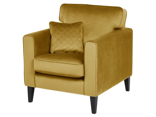tesco fox and ivy mustard gold velvet armchair with matching cushion from their ss18 homeware collection