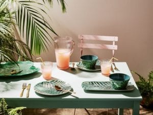 Sainsburys Home Palm house theme outdoor dining area for SS18