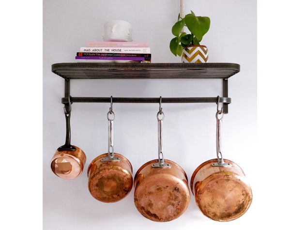 hanging copper cooking pots and pans