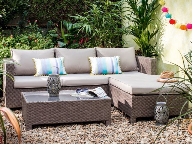 relaxed outdoor seating with lanterns by tesco for their ss18 spring summer 2018 collection