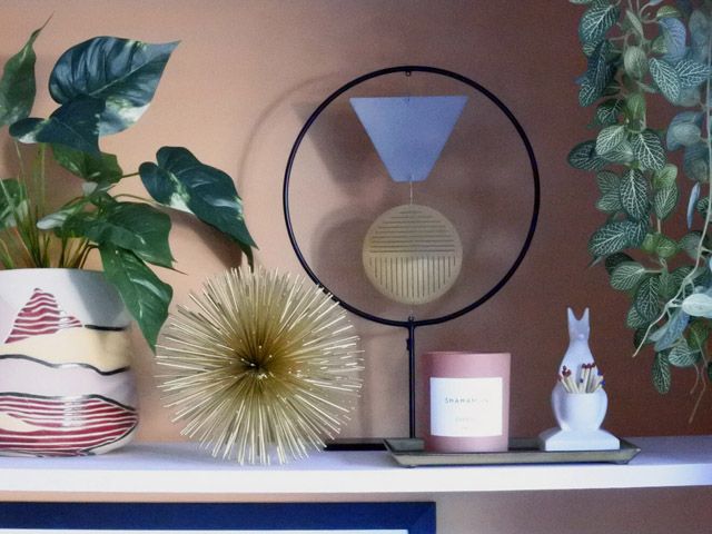 An assortment of stylish home accessories from blogger, Jade Wilce of Number Five Interiors' living room for the Revamp Restyle Reveal Instagram makeover project