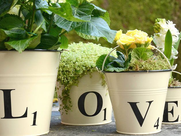 letter plant pots wedding gift