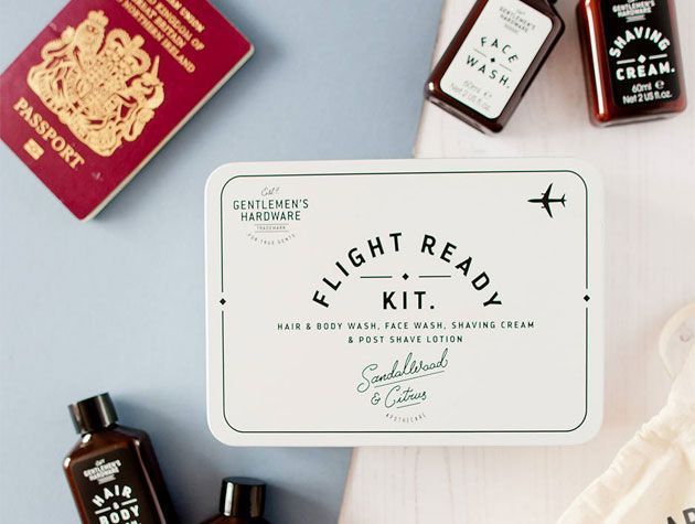 mens flight kit with travel sized toiletries fathers day present idea