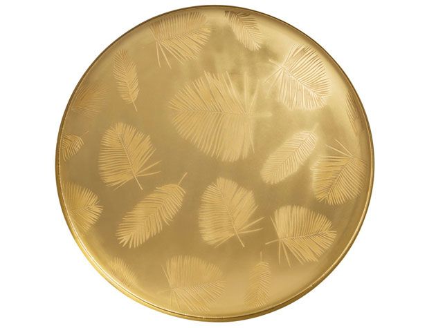 gold round metal tray with palm leaves maison du monde debenhams