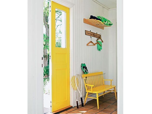 yellow painted back door
