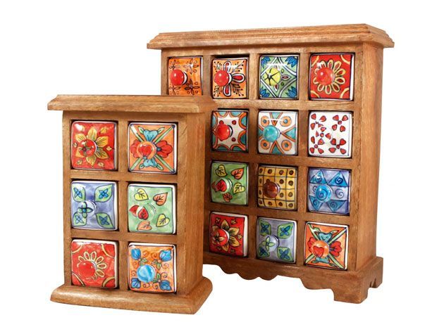 hand painted mexican style drawers