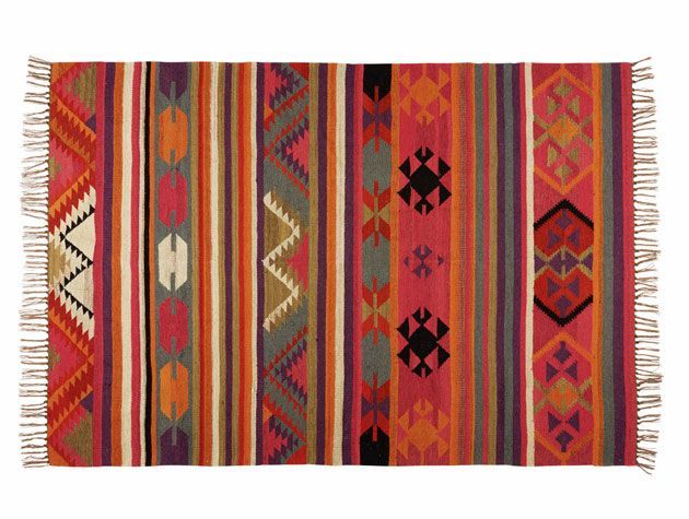 multicoloured aztec rug mexican style
