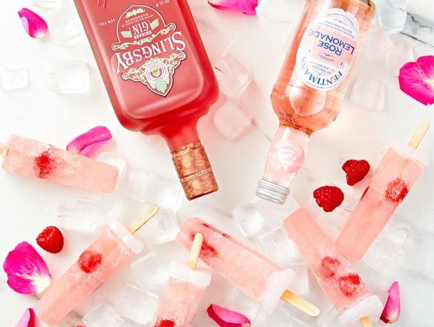 slingsby gin and fentimans rose lemonade ice lollies