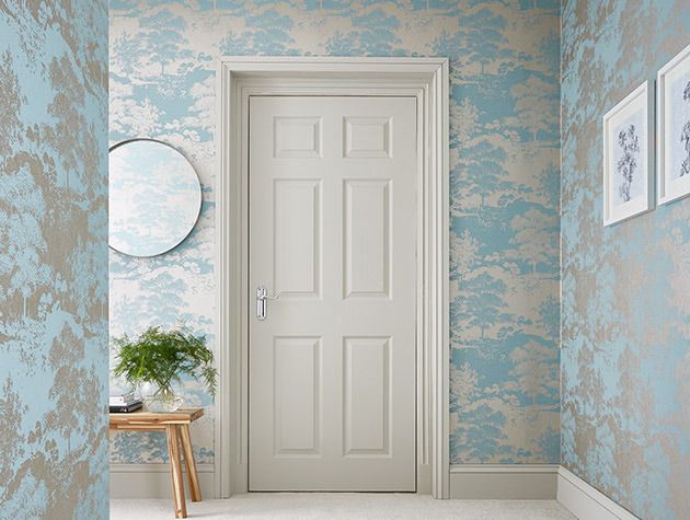 Graham and brown goodhomes wallpaper walls mirror door