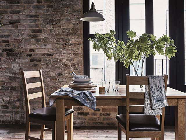argos home rural retreat range with dining room table and chairs in a stripped back room - living room - good homes magazine