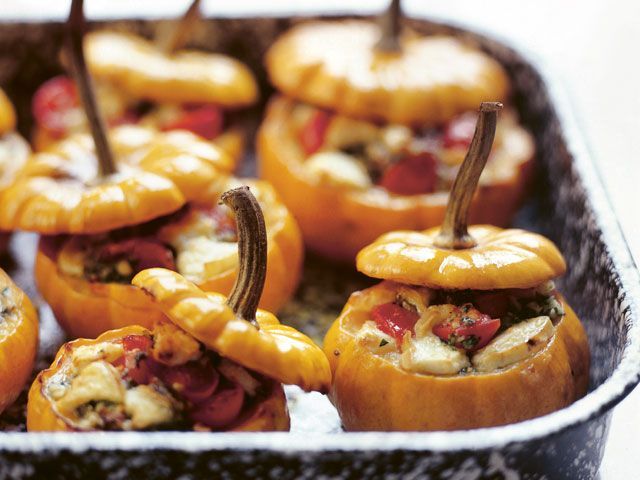 stuff pumpkin with pesto goats cheese recipe good homes magazine