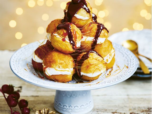 Fried doughnut profiteroles from Vegan Christmas by Gaz Oakley -quadrille-kitchen-goodhomesmagazine.com