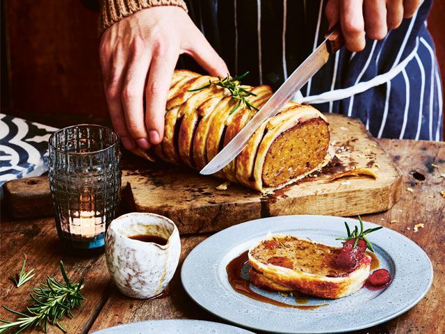 Spiced vegan wellington from Vegan Christmas by Gaz Oakley -quadrille-kitchen-goodhomesmagazine.com