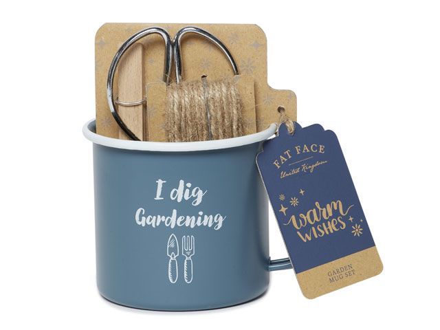 Blue 'I dig gardening' mug -fatface-shopping-goodhomesmagazine.com