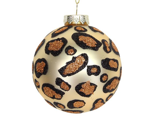 Gold/bronze leopard print bauble -the-contemporary-home-shopping-goodhomesmagazine.com