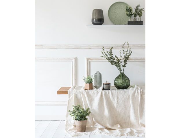 Maisons du Monde SS19 Paper Shop trend featuring indoor plants in green vases -maisons-du-monde-living-room-goodhomesmagazine.com