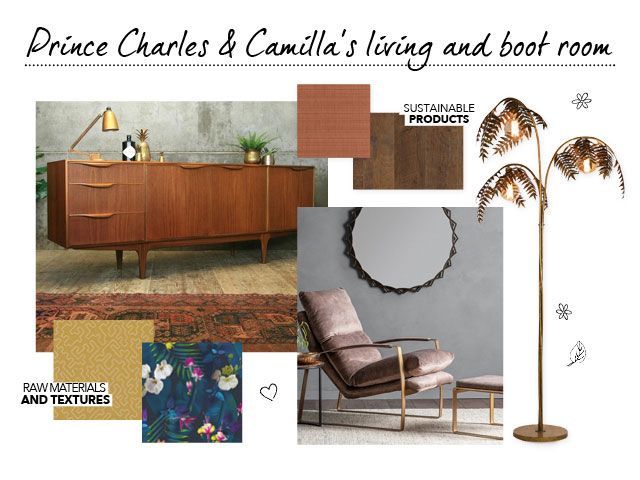 Prince Charles and Camilla's living and boot room moodboard for Ideal Home Show spring 2019