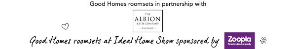 albion bath company sponsor of the Good Homes roomsets at Ideal Home Show spring 2019 