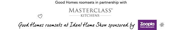 Sponsor banner for Masterclass Kitchens, sponsors of the Good Homes roomsets at the Ideal Home Show spring 2019 sponsored by Zoopla -masterclass-kitchens-kichens-goodhomesmagazine.com