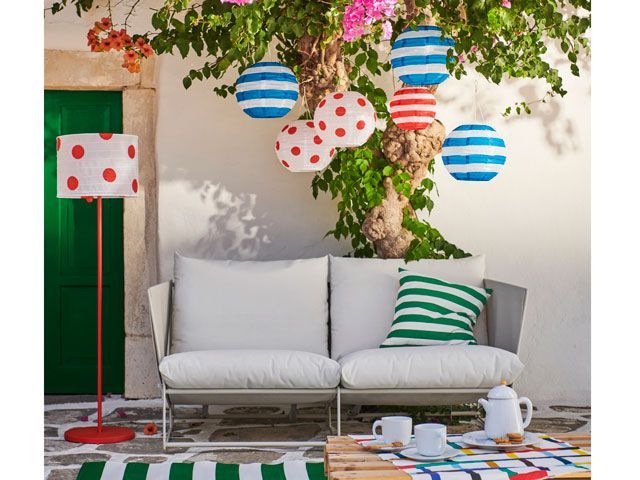 polka dot and spot print outdoor lighting and lanterns by IKEA SS19 collection