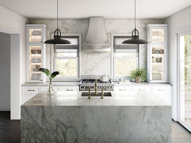dekton worktop in white kitchen - composite worktops - Cosentino - goodhomesmagazine.com