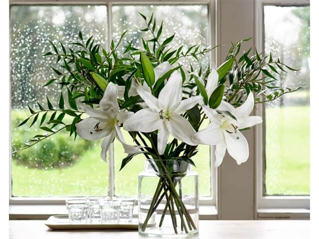 Alien Storehouse Beautiful Artificial Flowers Silk Flowers Fake Flowers with Basket White