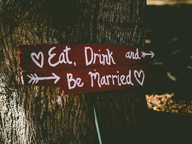 Wedding sign Eat, drink and be married - DIY wedding ideas save money - goodhomesmagazine.com