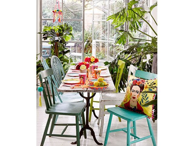 eclectic colourful boho - conservatory decor ideas - goodhomesmagazine.com