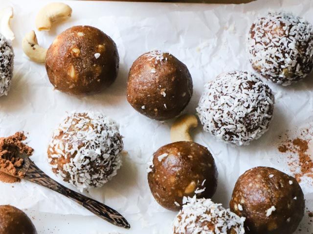 chocolate coconut bliss balls - vegan dessert with milk alternatives - goodhomesmagazine.com