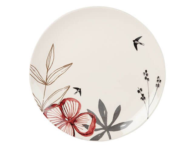 white floral plate - maisons du monde azuki AW19 decor collection - goodhomesmagazine.com