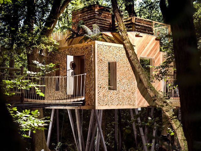 exterior woodsmans treehouse in dorset, featured on george clarke's amazing spaces