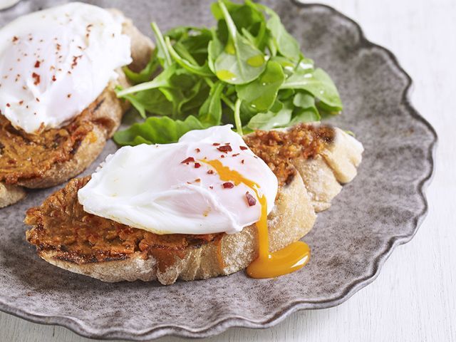 Bruschetta with Nduja and poached egg
