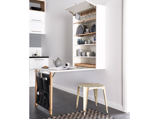 Magnet Table Plus which acts as a cupboard and also a table, in a small kitchen 