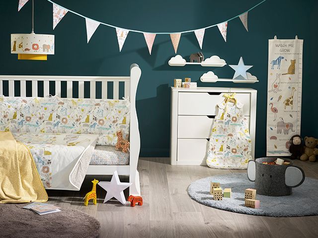 teal kids room next opener - 7 interior essentials for decorating a nursery - bedroom - goodhomesmagazine.com