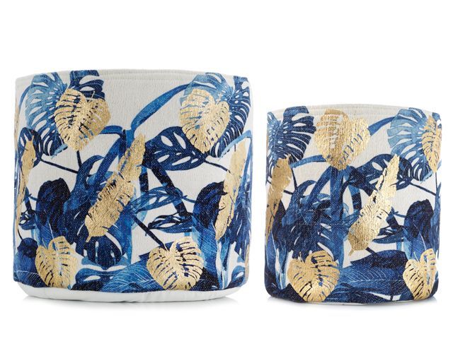 Edited by Erica Davies Set of 2 Floral Foil Printed Baskets