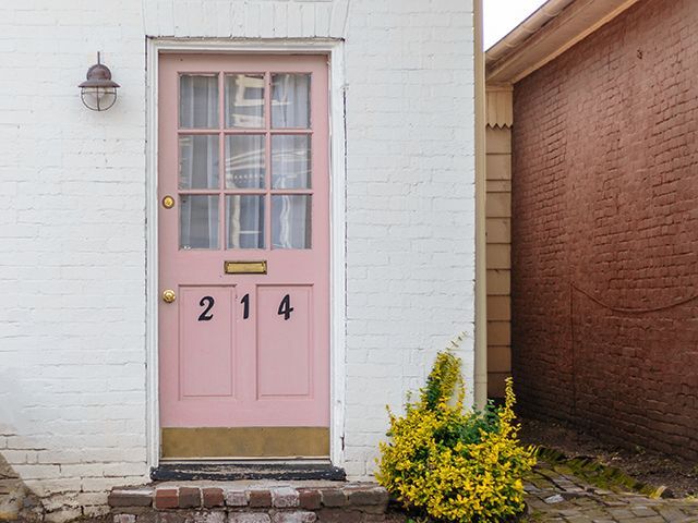 pink front door with numbers - news - goodhomesmagazine.com